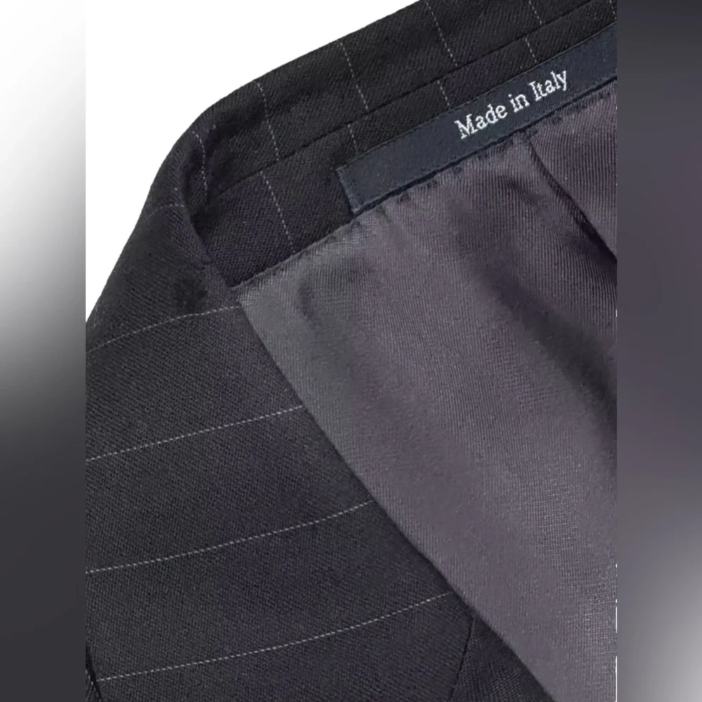$2450 NEW IMPERFECT 58 46 R/L ERMENEGILDO ZEGNA SUIT BANKERS NAVY PINSTRIPE